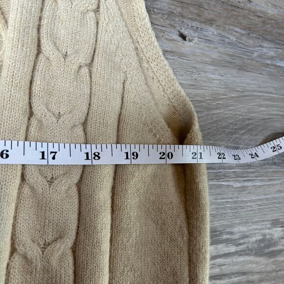 Princess Polly Sweater Vest Beige Cable Knit V-Neck Light Academia M/L - Picture 6 of 7